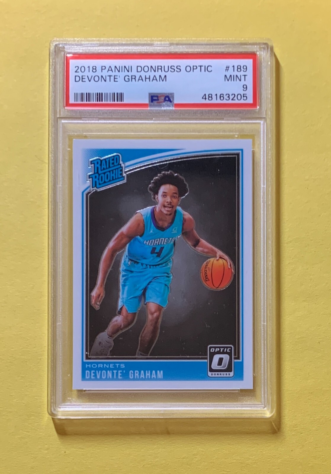 2018 PANINI DONRUSS OPTIC DEVONTE GRAHAM RATED ROOKIE #189 PSA MINT 9
