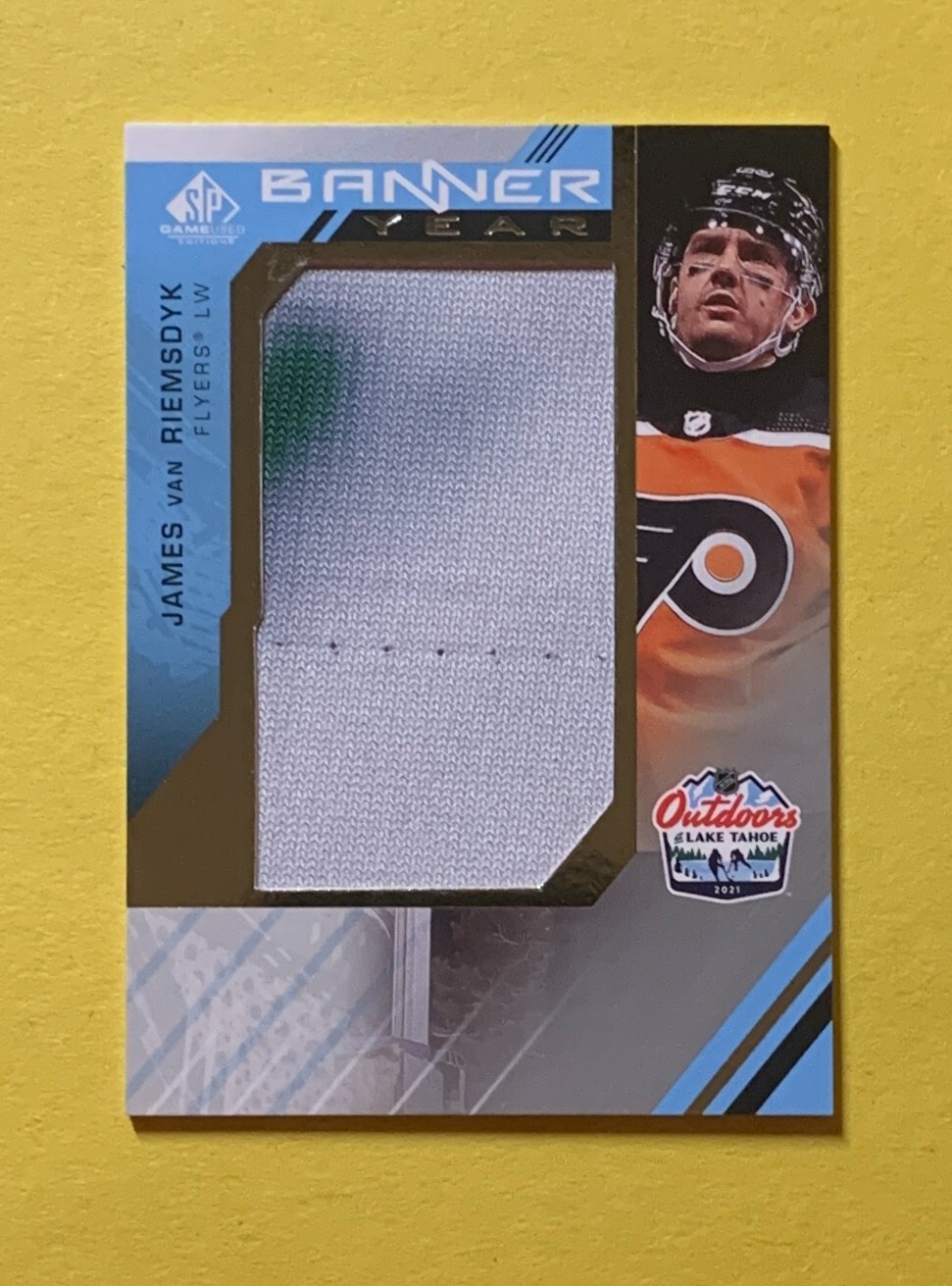 2021-22 UPPER DECK SP GAME USED JAMES VAN RIEMSDYK BANNER YEARRELIC #BYLT-JV
