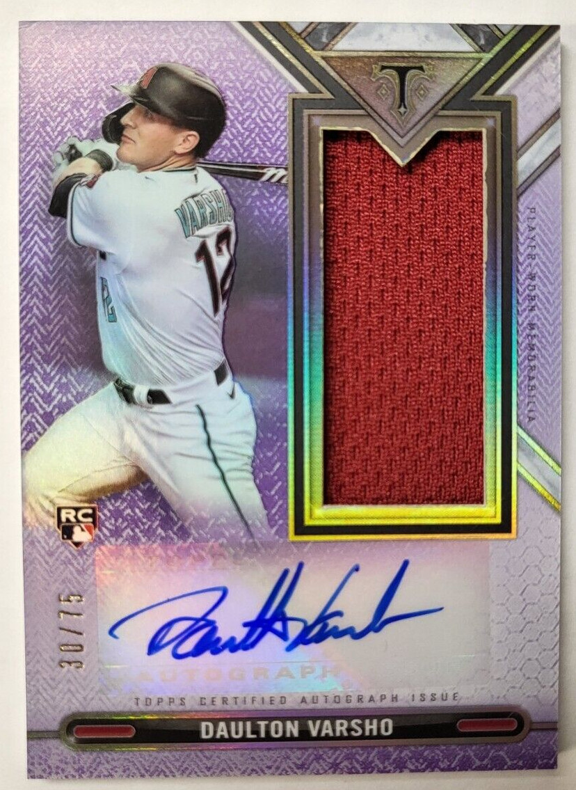2021 TOPPS TRIPLE THREADS DAULTON VARSHO DIAMONDBACKS AUTO RC RPA CARD /75
