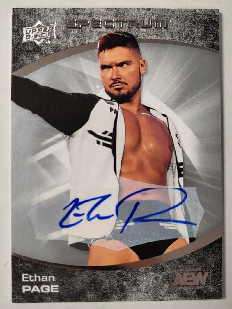 2021 UPPER DECK SPECTRUM AEW WRESTLING ETHAN PAGE AUTO CARD RARE #80
