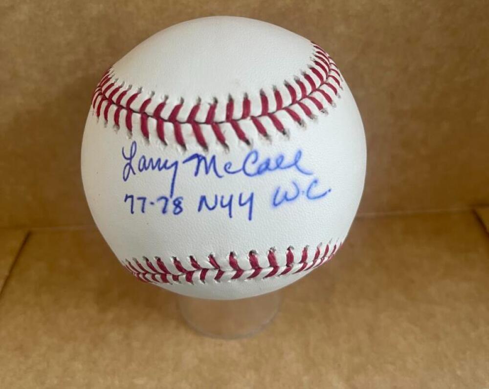 LARRY MCCALL 77-78 NYY WC SIGNED AUTO M.L. BASEBALL BECKETT AUTHENTICATED
