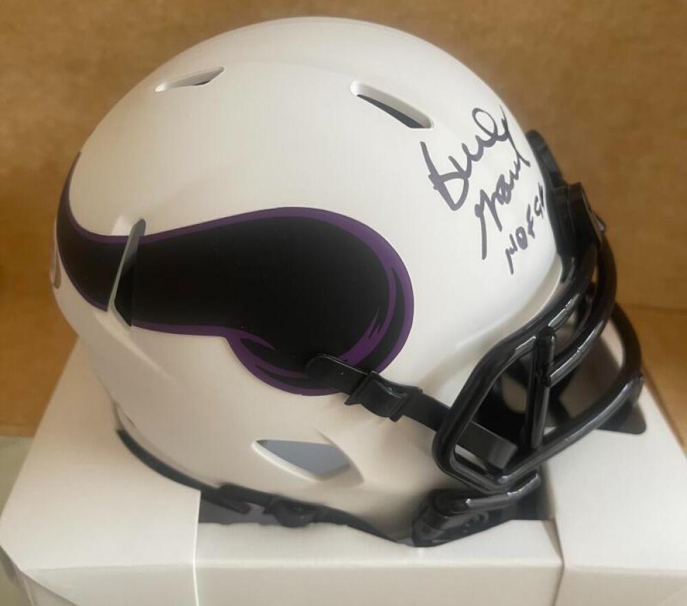 BUD GRANT VIKINGS SIGNED AUTOGRAPHED LUNAR MINI HELMET PSA 3T71387
