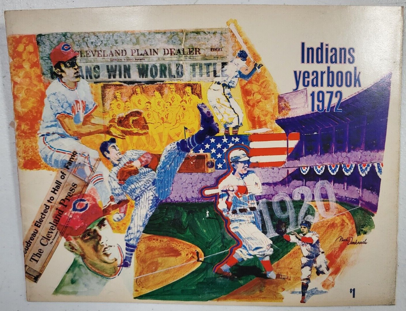 VINTAGE MLB BASEBALL CLEVELAND INDIANS 1972 YEARBOOK PROGRAM RARE COLLECTIBLE MEMORABILIA