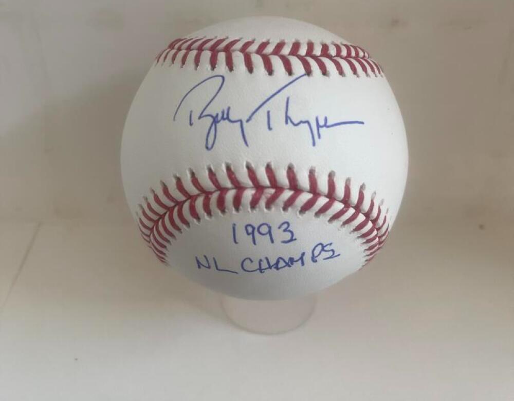 BOBBY THIGPEN 1993 NL CHAMPS SIGNED AUTOGRAPHED M.L. BASEBALL BAS AUTHENTICATED
