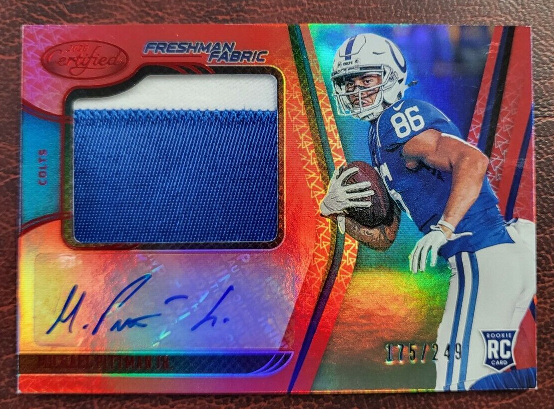 2020 PANINI CERTIFIED FRESHMAN FABRIC MICHAEL PITTMAN JR RPA ROOKIE AUTO /249
