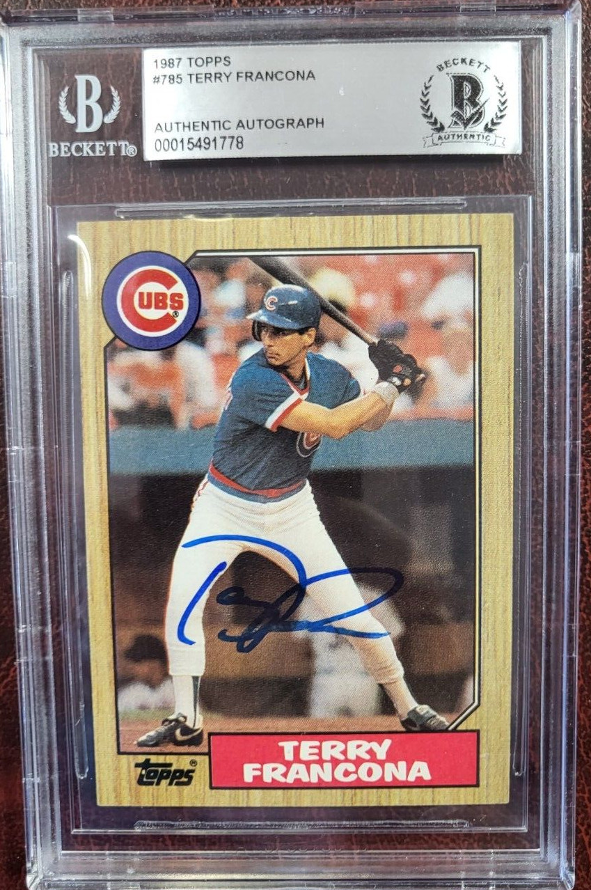 1990 TOPPS TERRY FRANCONA CUBS SIGNED AUTOGRAPH #785 CARD BECKETT AUTHENTIC
