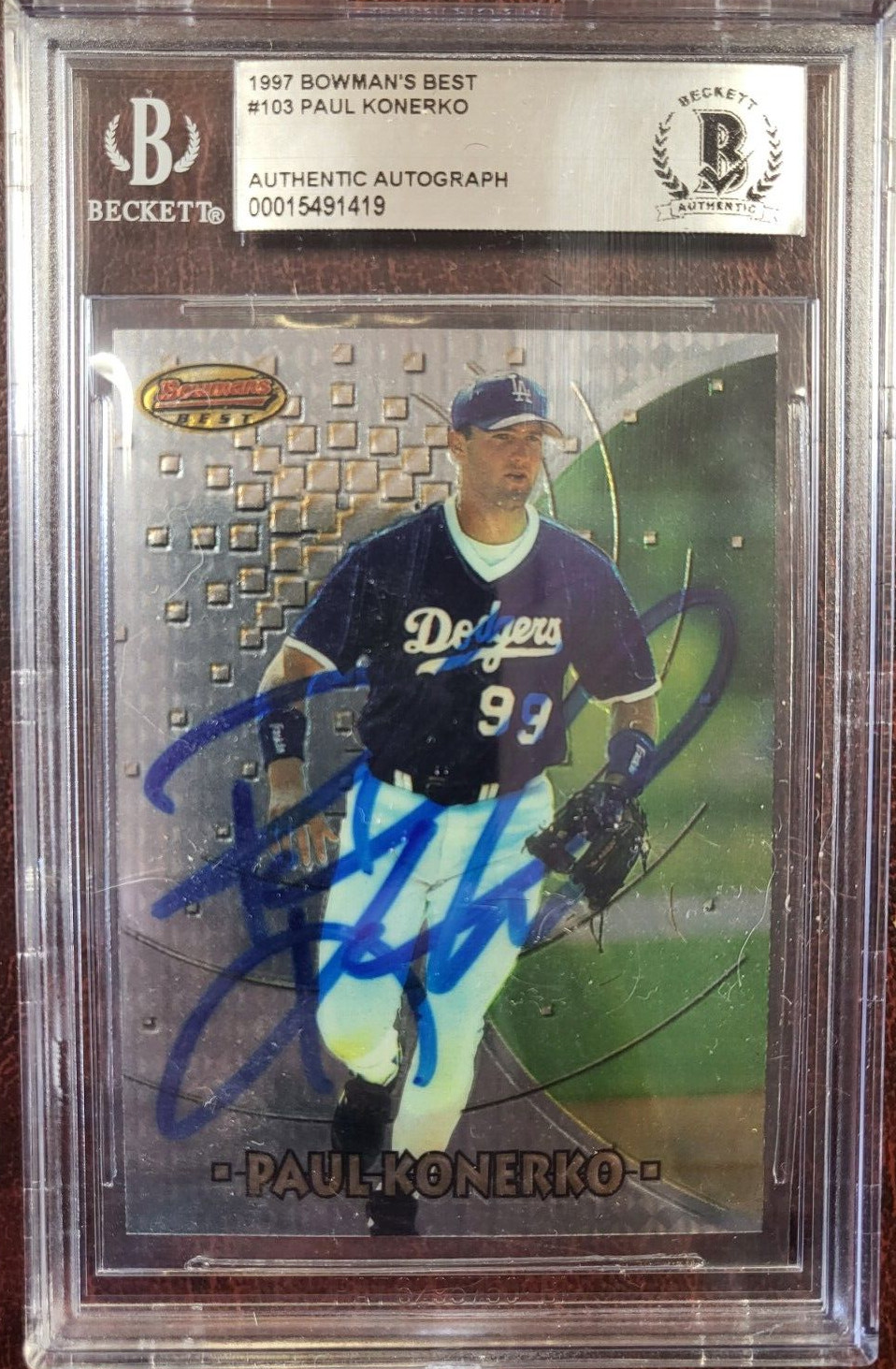1997 BOWAN BEST PAUL KONERKO SIGNED AUTOGRAPH #103 CARD BECKETT AUTHENTIC
