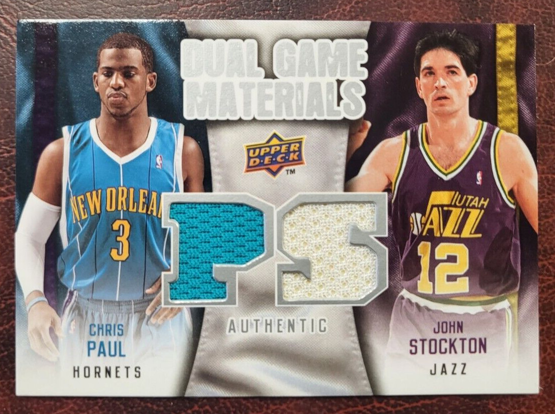 2009-10 UD #DG-PS CHRIS PAUL JOHN STOCKTON DUAL GAME MATERIAL BASKETBALL CARD
