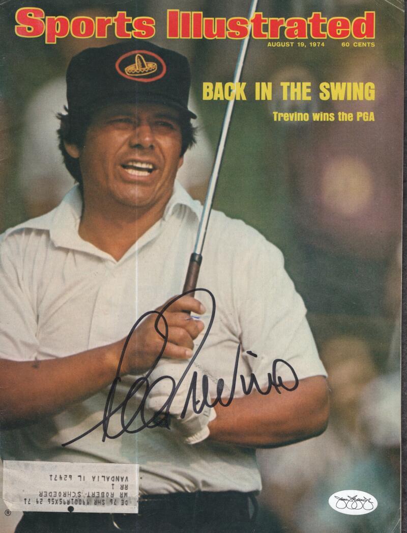 LEE TREVINO FAMOS GOLFER SIGNED AUTOGRAPHED SPORTS ILLUSTRATED JSA SOA
