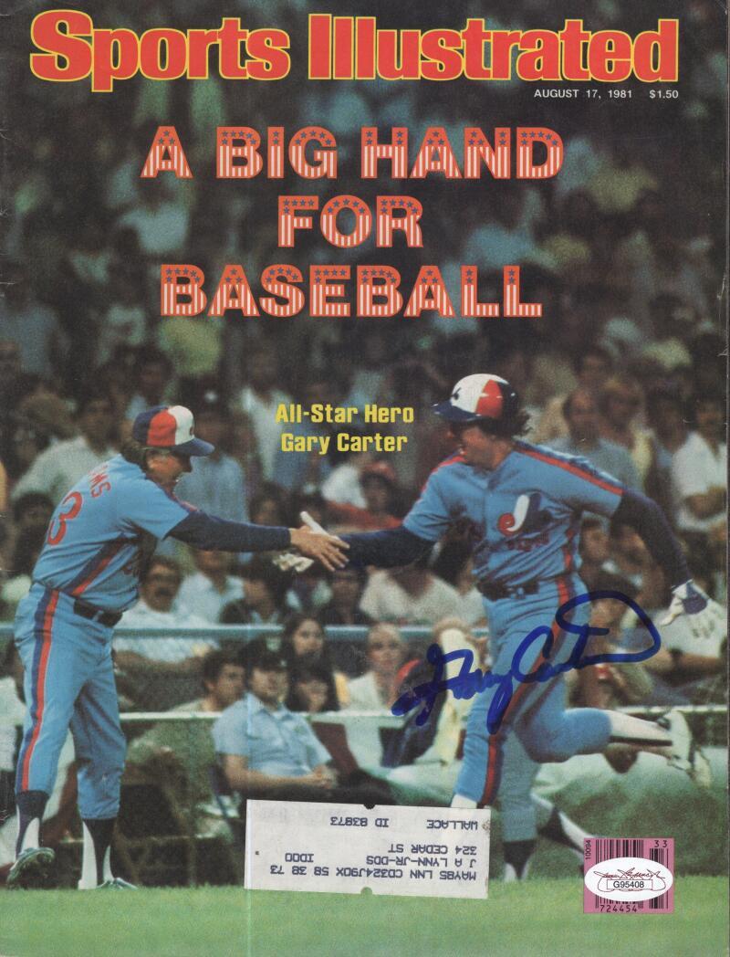 GARY CARTER EXPOS SIGNED AUTOGRAPHED SPORTS ILLUSTRATED JSA G95408
