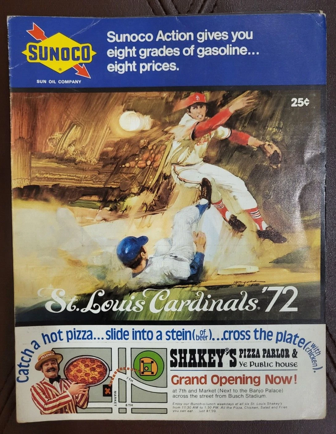 VINTAGE 1972 25 CENT STL CARDINALS BASEBALL OFFICIAL SCORECARD STL VS CINN
