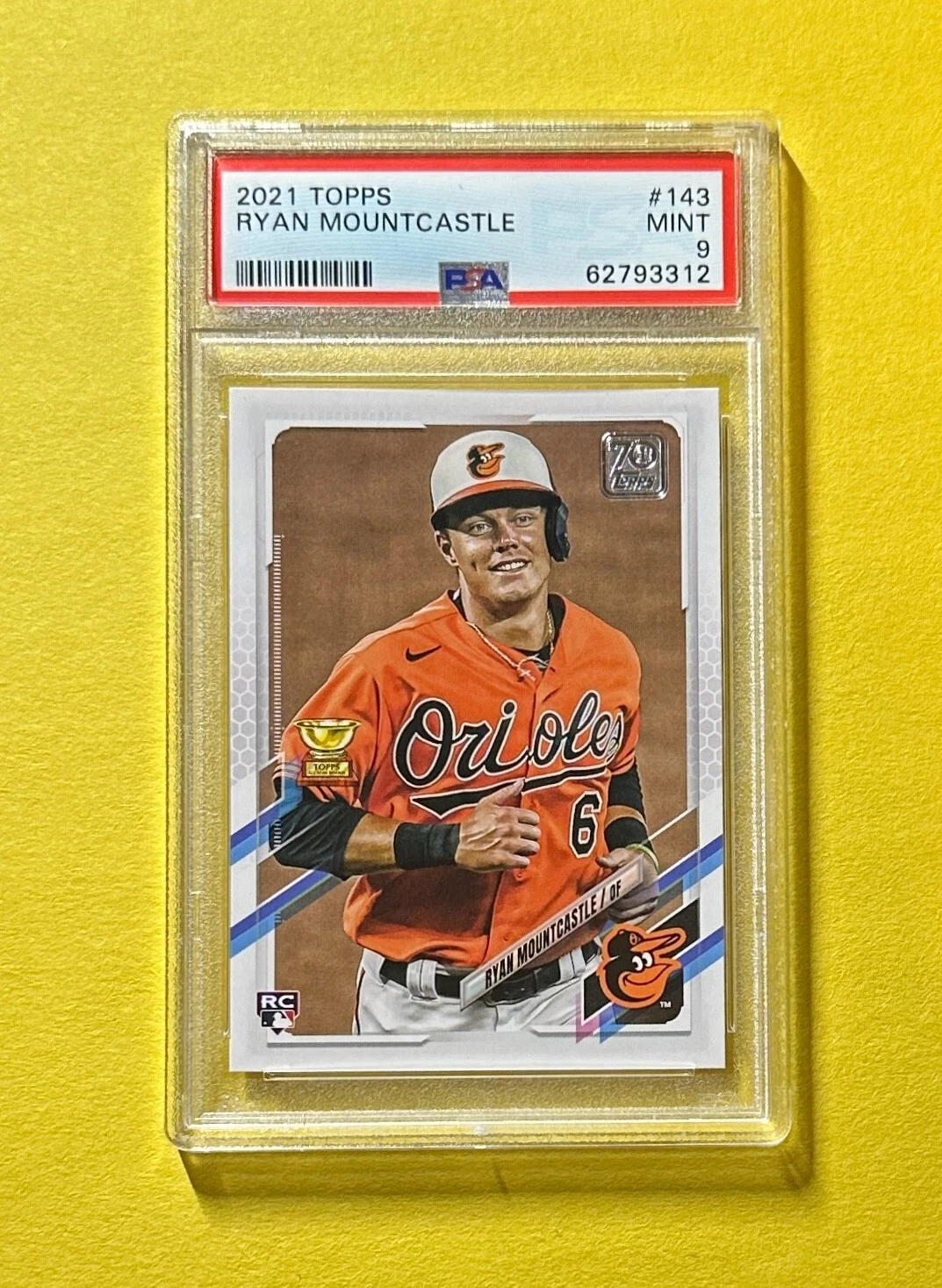 2021 TOPPS RYAN MOUNTCASTLE #143 PSA MINT 9 ORIOLES ROOKIE CARD

