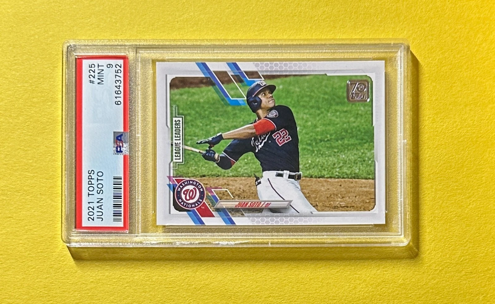 2021 TOPPS JUAN SOTO LEAGUE LEADERS #225 PSA MINT 9 NATIONALS
