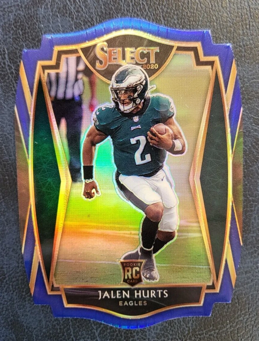 2020 PANINI SELECT JALEN HURTS EAGLES ROOKIE PREMIER LEVEL BLUE PRIZM #250 CARD
