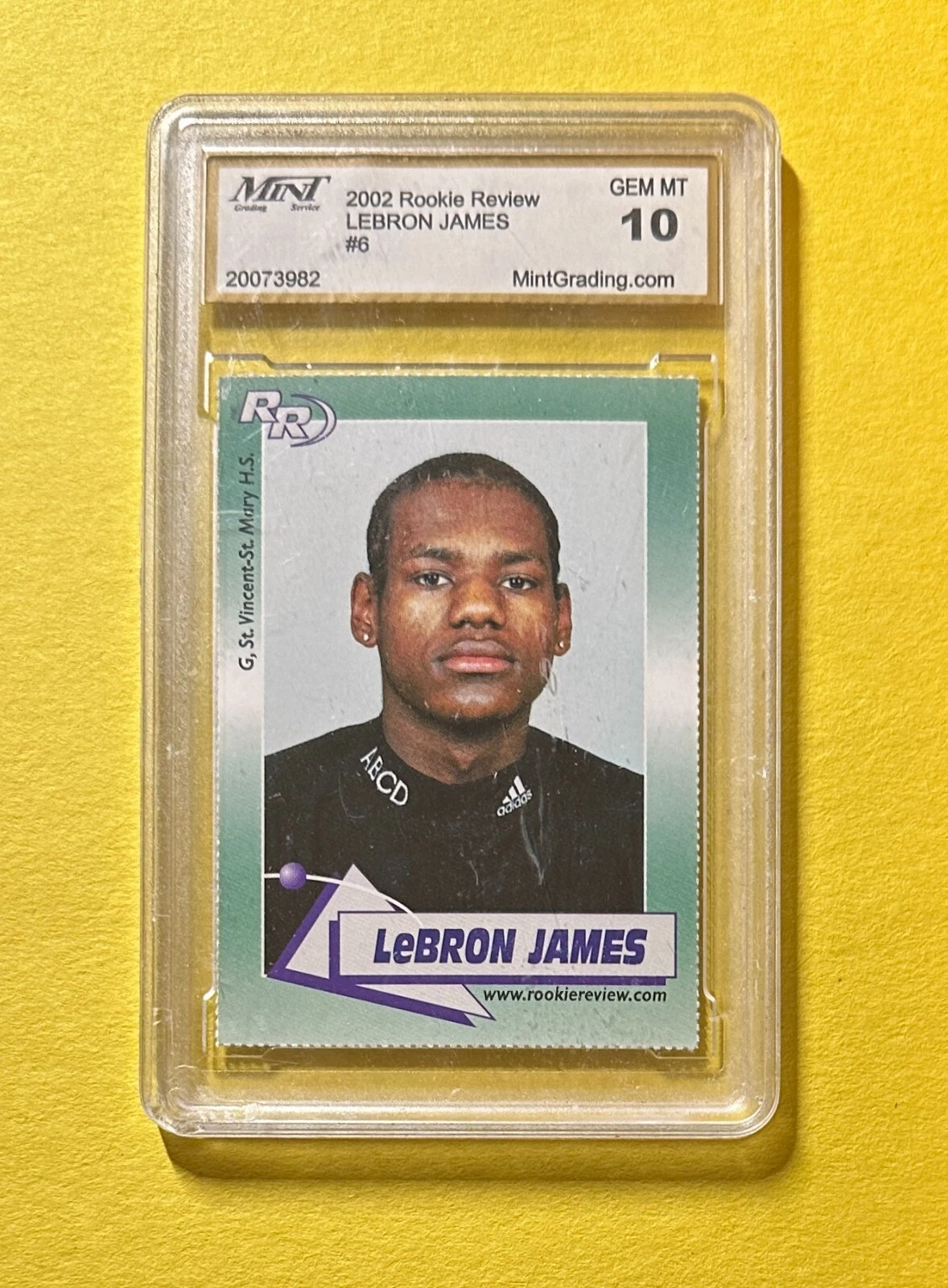 2002 ROOKIE REVIEW LEBRON JAMES #6 MINT GEM MT 10
