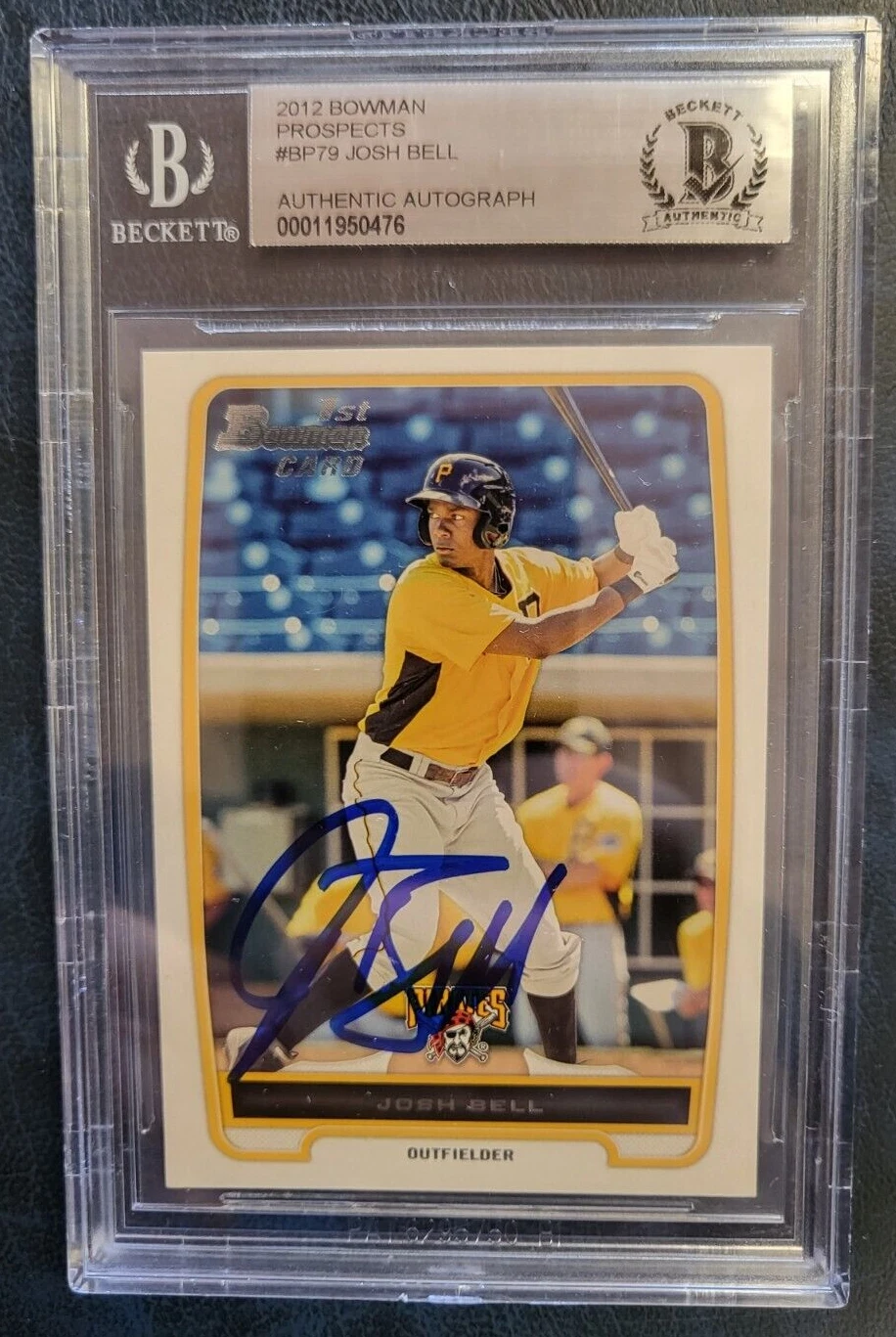 2012 BOWMAN DRAFT JOSH BELL SIGNED AUTOGRAPH ROOKIE #BP79 BASEBALL CARD BECKETT
