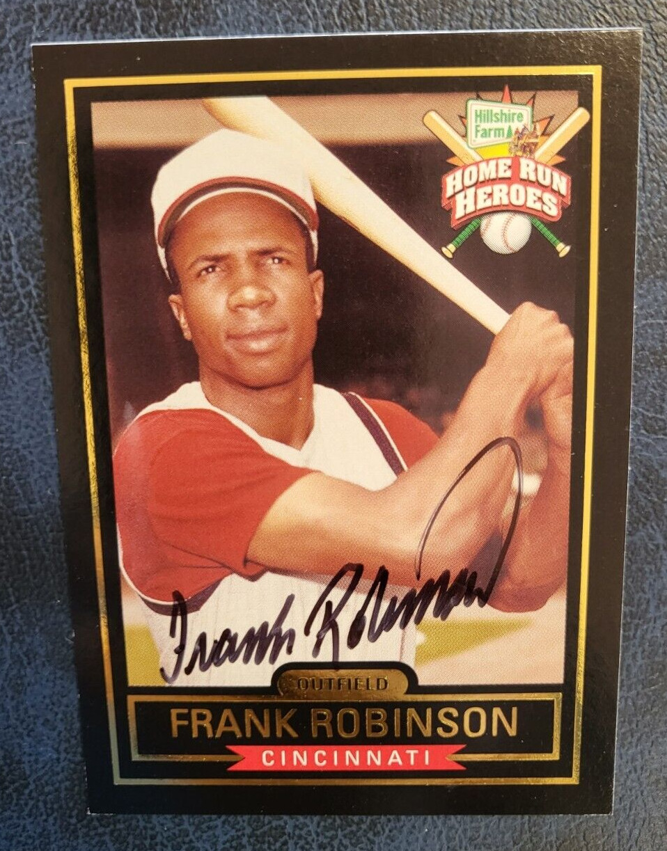 HILLSHIRE FARM HOME RUN HEROES FRANK ROBINSON REDS SIGNED AUTO BASEBALL CARD
