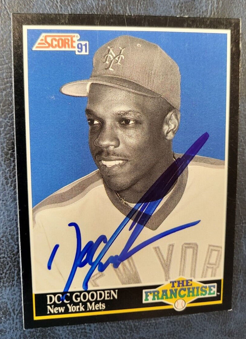 1991 SCORE THE FRANCHISE DWIGHT GOODEN NY METS SIGNED AUTOGRAPHED CARD #866 COA
