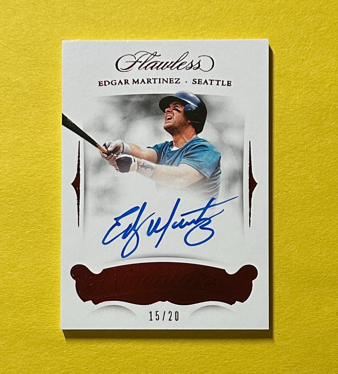 2018 PANINI FLAWLESS EDGAR MARTINEZ AUTOGRAPH /20 #FS-EM MARINERS HOF
