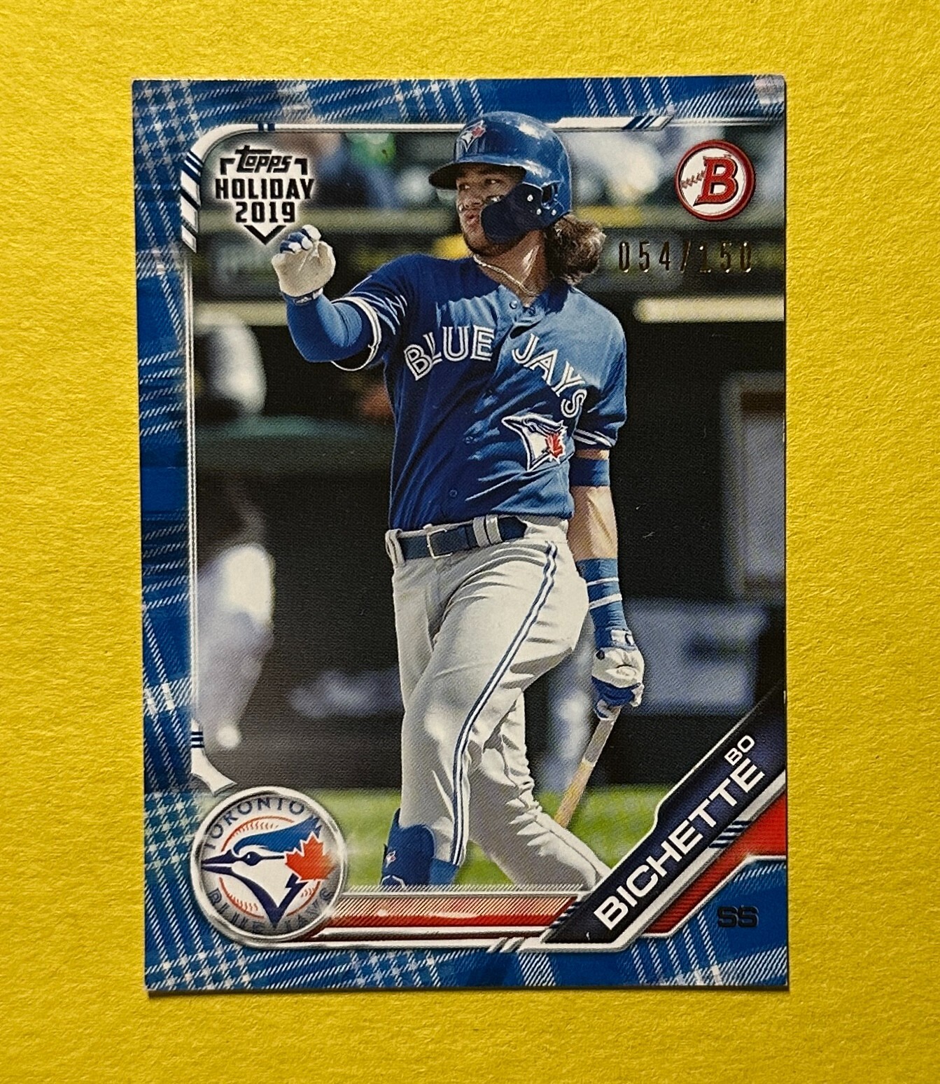 2019 TOPPS HOLIDAY BO BICHETTE BOWMAN BLUE /150 #TH-BB BLUE JAYS
