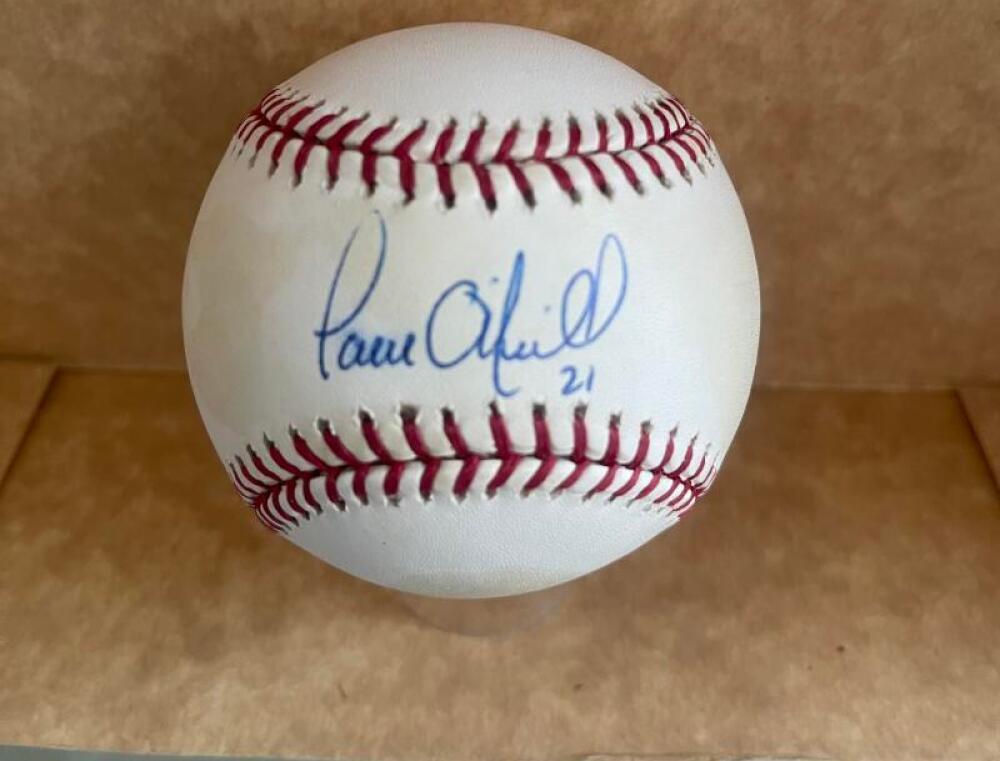 PAUL O'NEILL REDS/YANKEES SIGNED AUTOGRAPHED M.L. BASEBALL JSA STICKER ONLY
