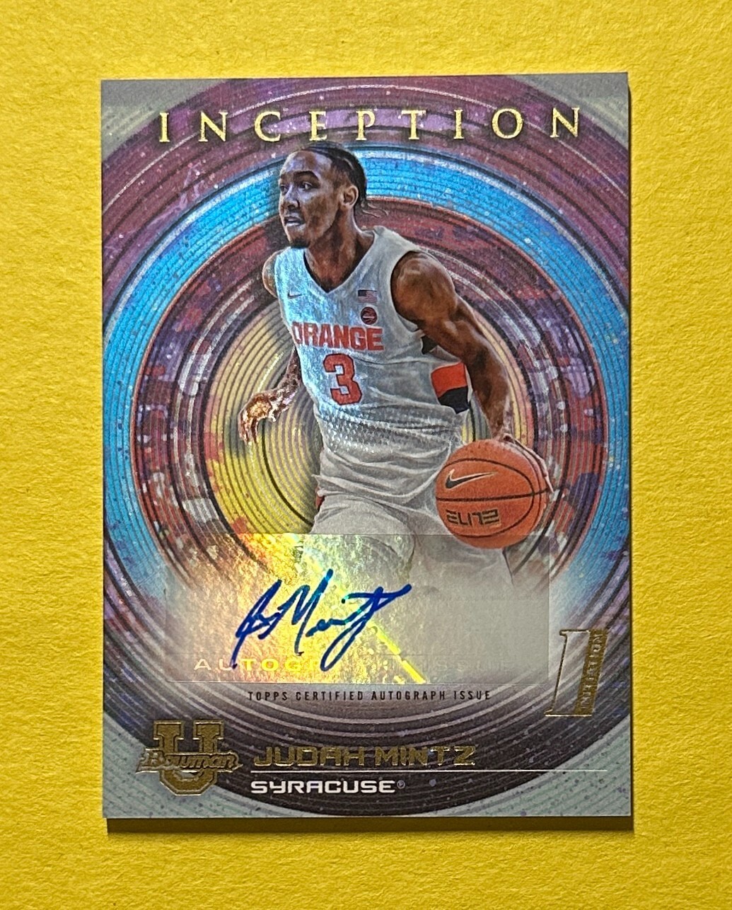 2022-23 BOWMAN UNIVERSITY INCEPTION JUDAH MINTZ AUTO #BIA-JMZ SYRACUSE
