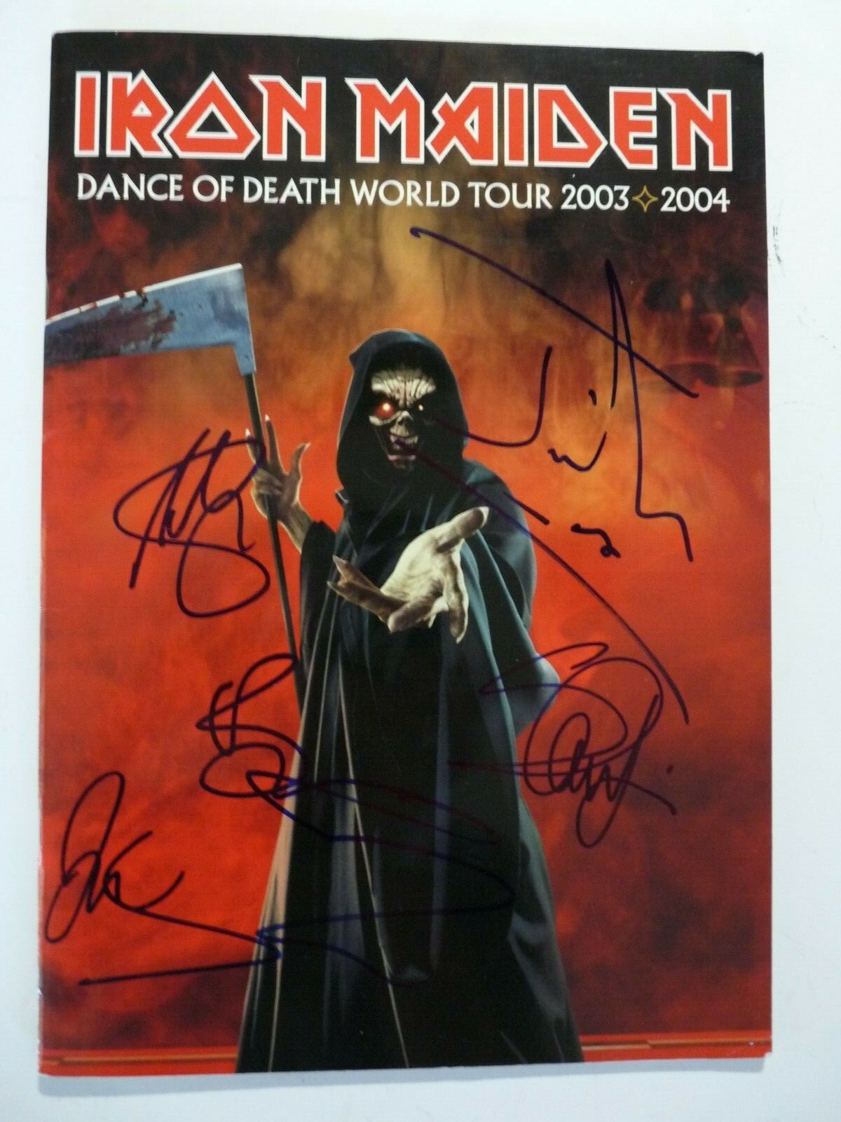 Iron Maiden Dance of Death X5 Band Signed Tour Concert Program BECKETT Certified
