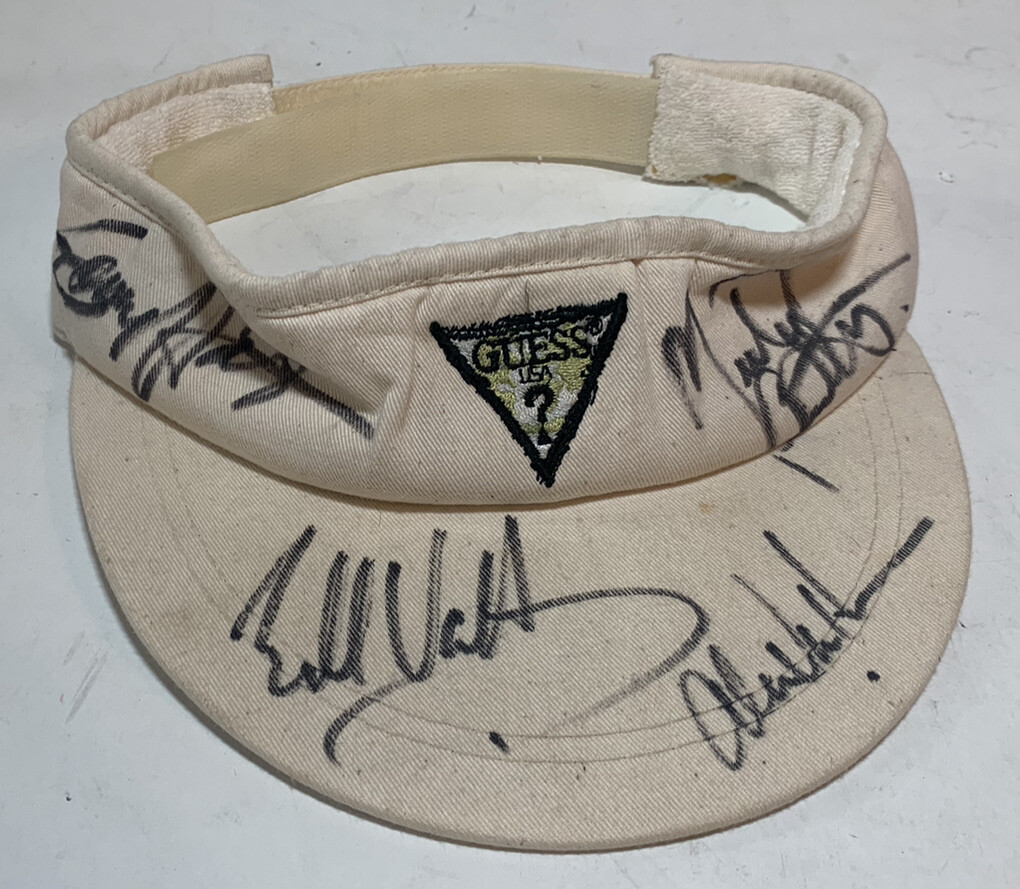 VAN HALEN AUTOGRAPHED SIGNED HAT EDDIE ALEX MICHAEL & SAMMY BAS CERTIFIED COLLECTIBLE MEMORABILIA