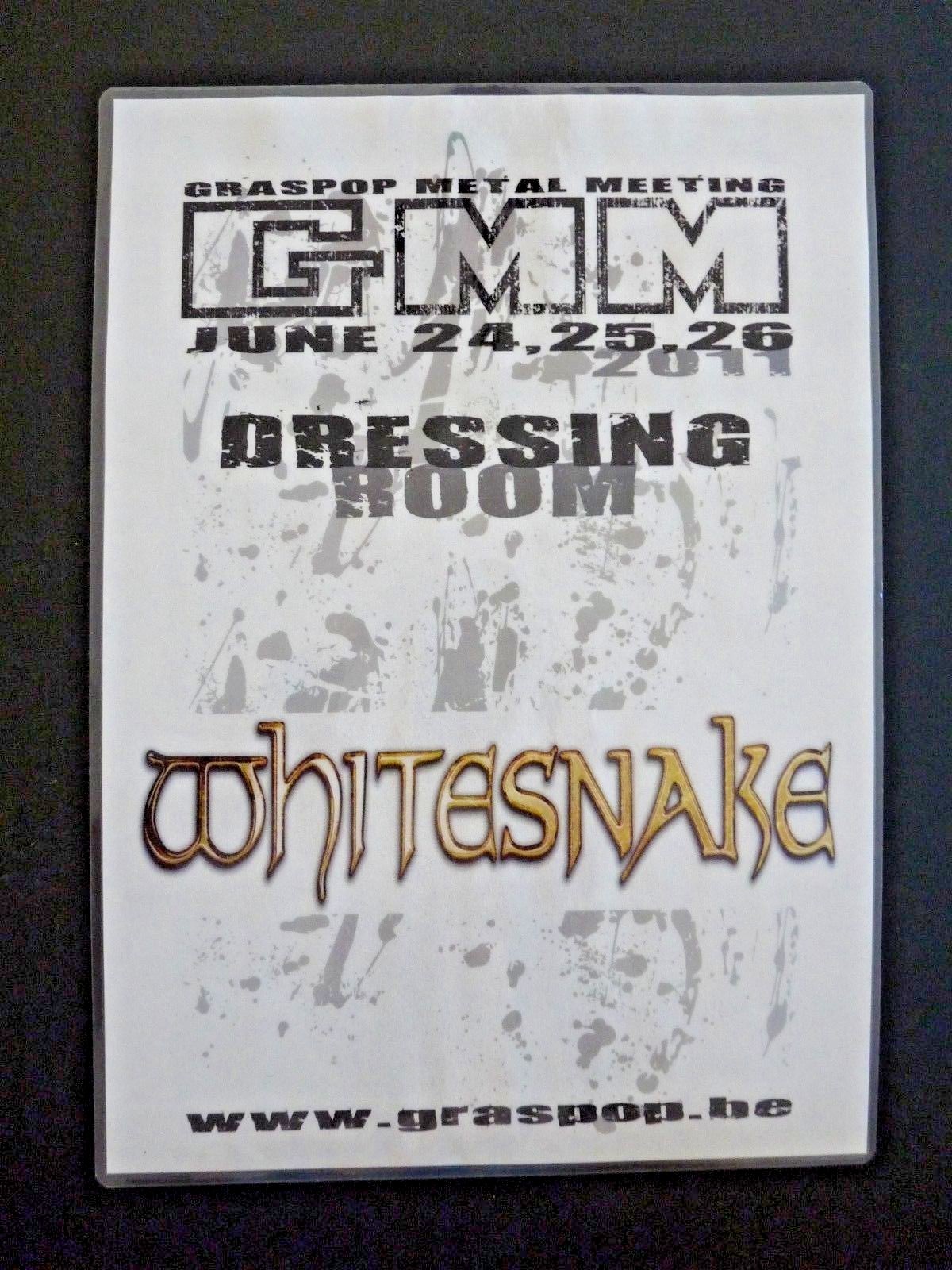 WHITESNAKE 2011 TOUR USED BAND DRESSING ROOM DOOR SIGN ORGINAL LAMINATED COLLECTIBLE MEMORABILIA