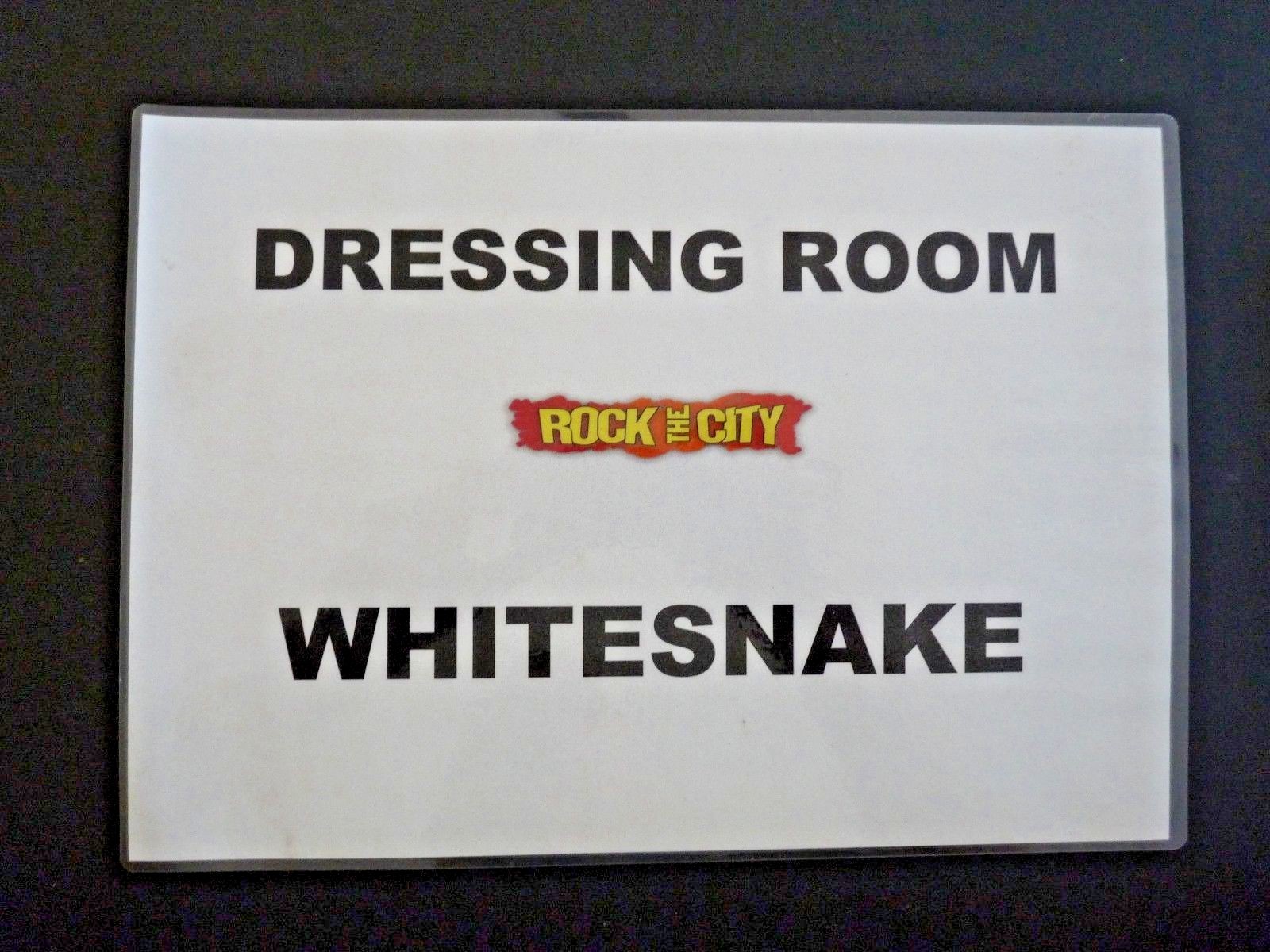 Whitesnake Tour Used Band Dressing Room Door Sign ORGINAL LAMINATED
