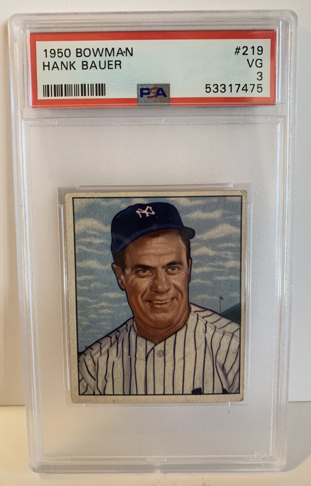 1950 BOWMAN #219 HANK BAUER NEW YORK YANKEES PSA 3 VG BASEBALL CARD COLLECTIBLE MEMORABILIA