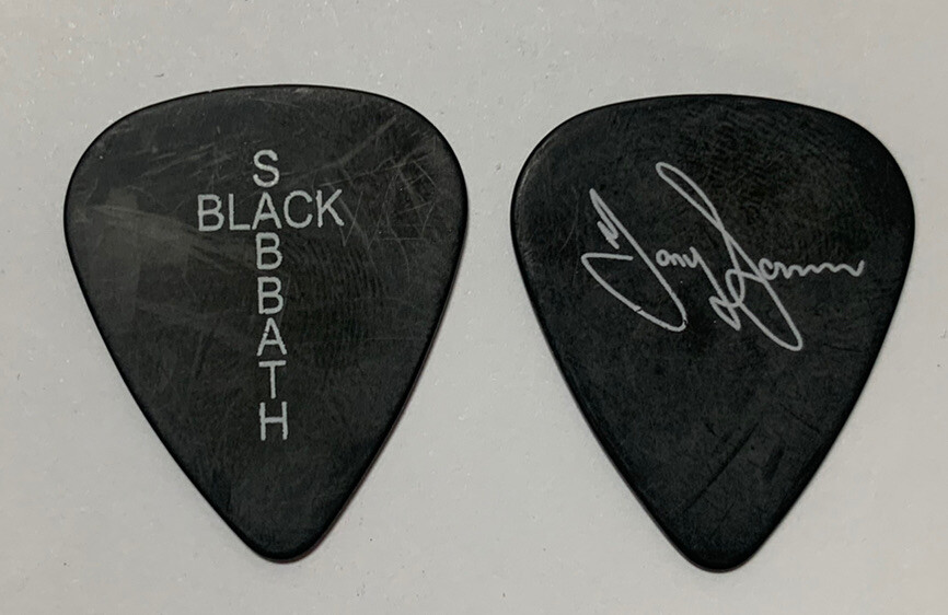 Tony Iommi Black Sabbath RARE White on Black Tour Issued Guitar Pick
