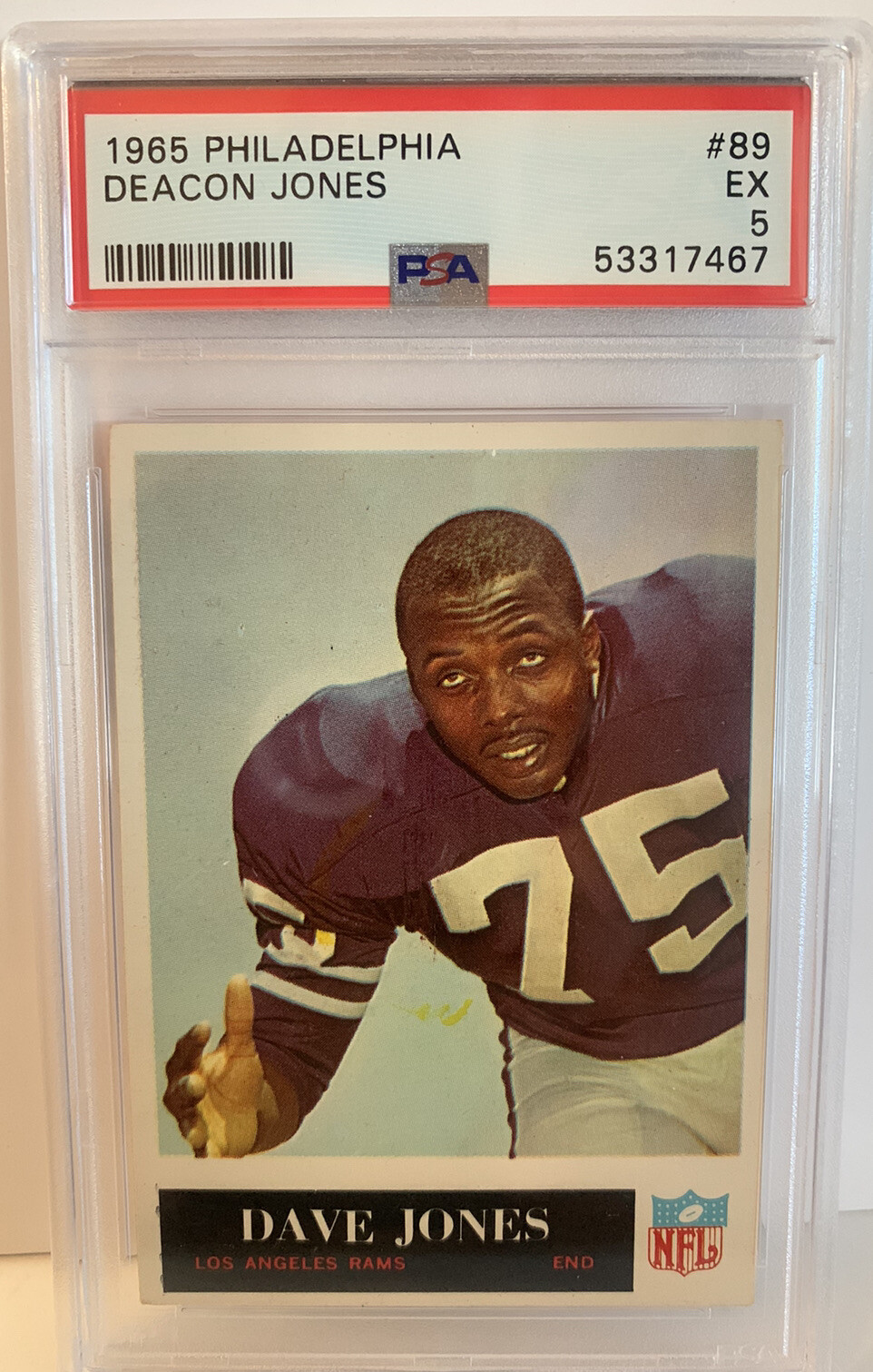 1965 PHILADELPHIA FOOTBALL DAVE DEACON JONES #89 ~ PSA 5 ~ CARD COLLECTIBLE MEMORABILIA