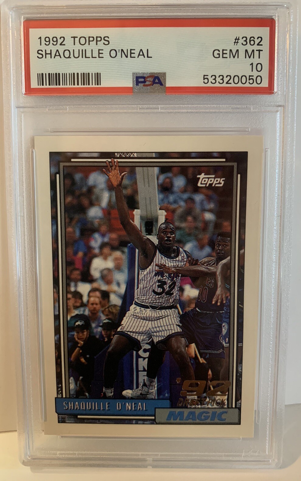 1992-93 Topps #362 Shaquille O'Neal Orlando Magic RC Rookie Card HOF PSA 10 #1
