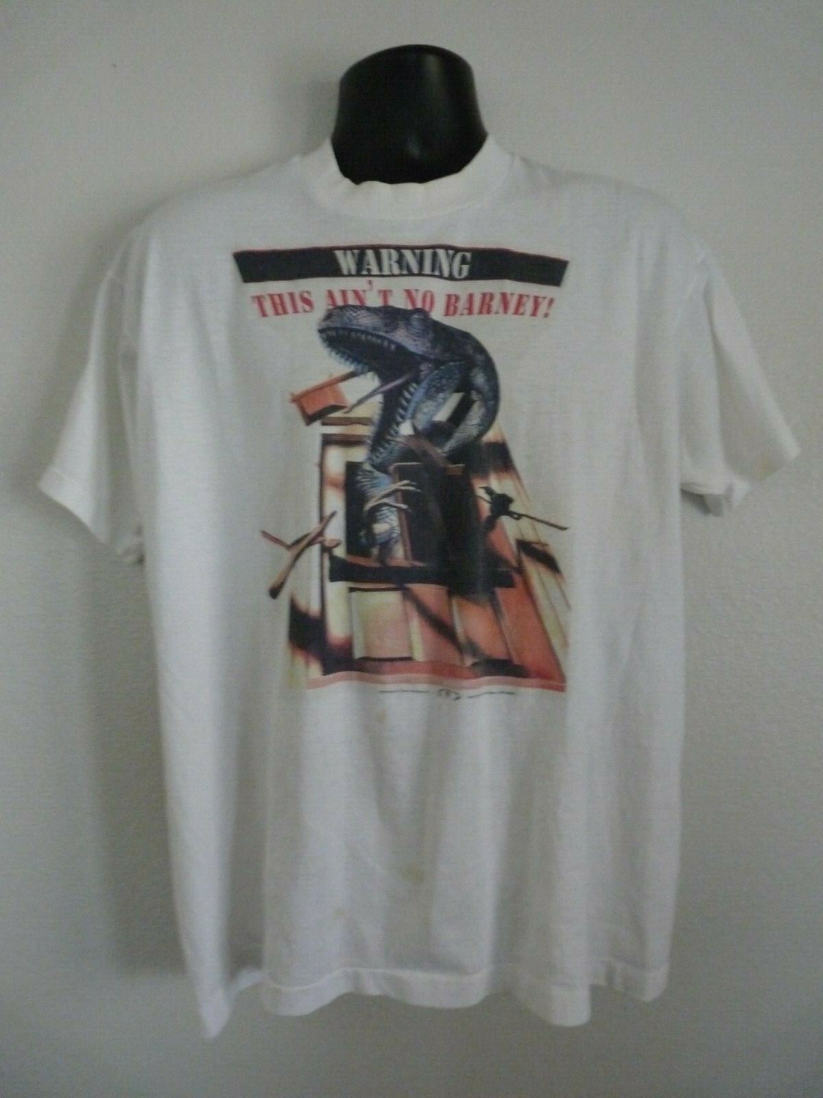 Slash Guns & Roses WHITE NOT BARNEY T Shirt OWNED BY SLASH SAUL HUDSON
