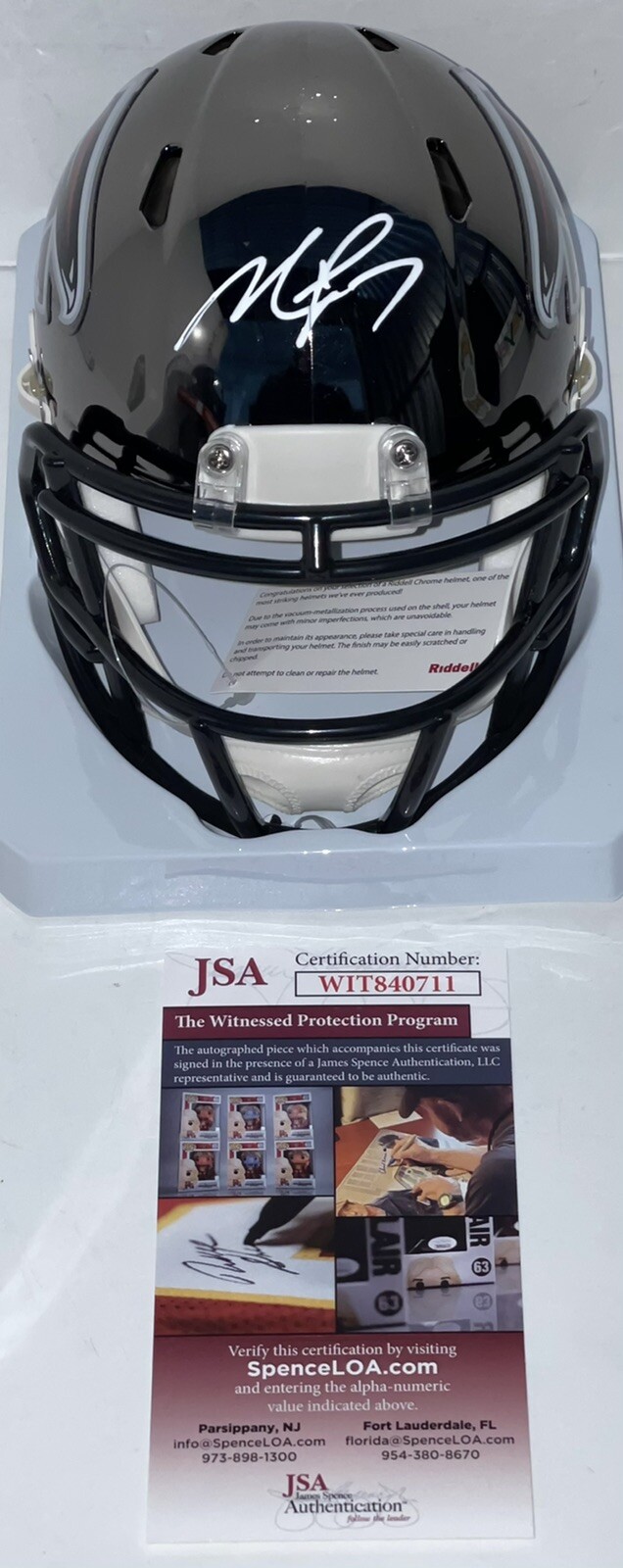 Michael Vick Signed Autographed Atlanta Falcons Mini Helmet JSA Madden Code

