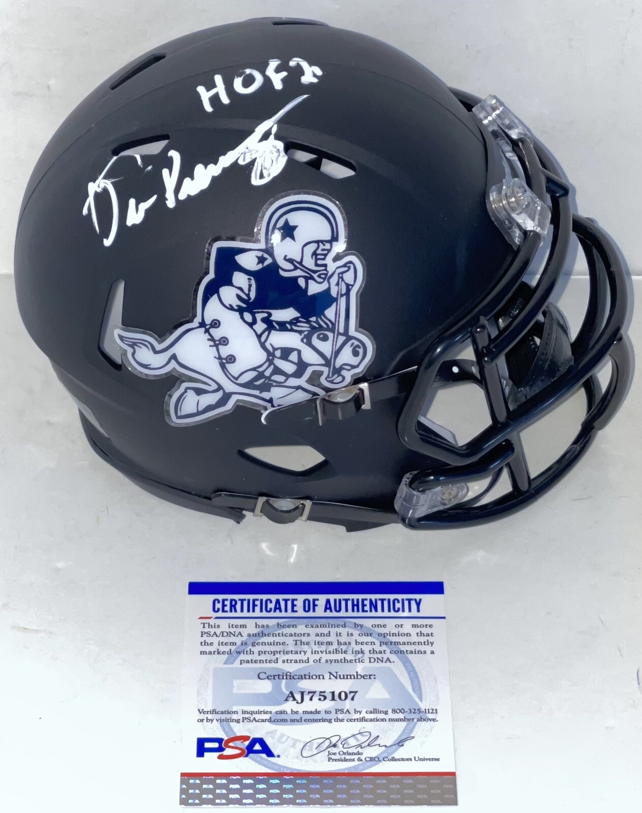 Drew Pearson Signed Autographed Dallas Cowboys Custom Mini Helmet PSA/DNA
