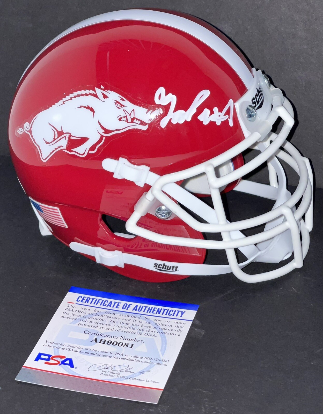 Jadon Haselwood Signed Autographed Arkansas Razorbacks Mini Helmet PSA/DNA
