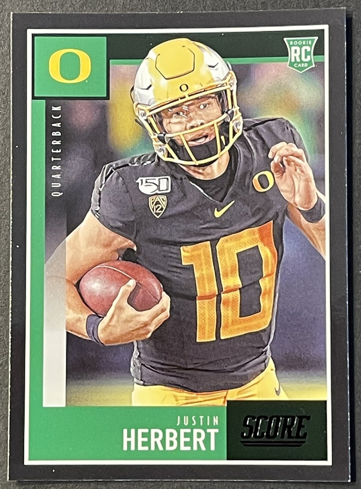 2020 Score Justin Herbert BLACK Parallel RC #362 Rookie Card LA Chargers
