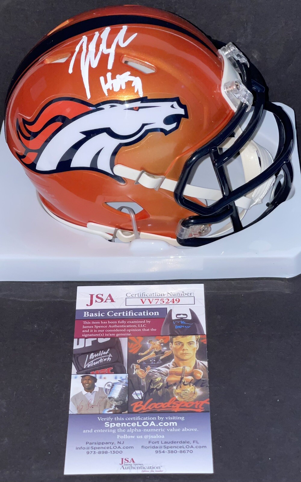 John Lynch Signed Autographed Denver Broncos Flash Mini Helmet HOF 21 JSA
