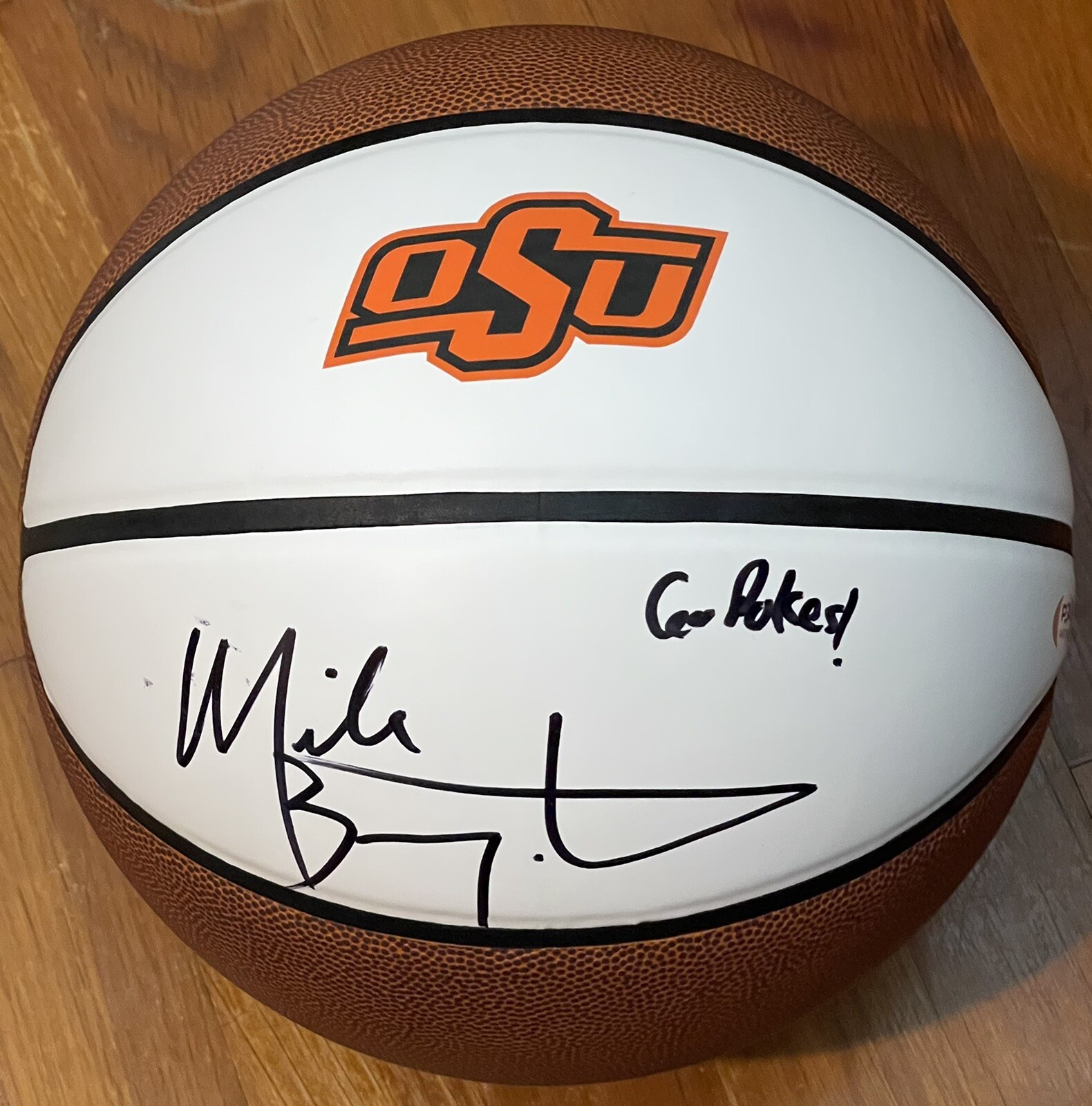 Mike Boynton Signed Autographed Oklahoma State Cowboys Logo Basketball PSA/DNA
