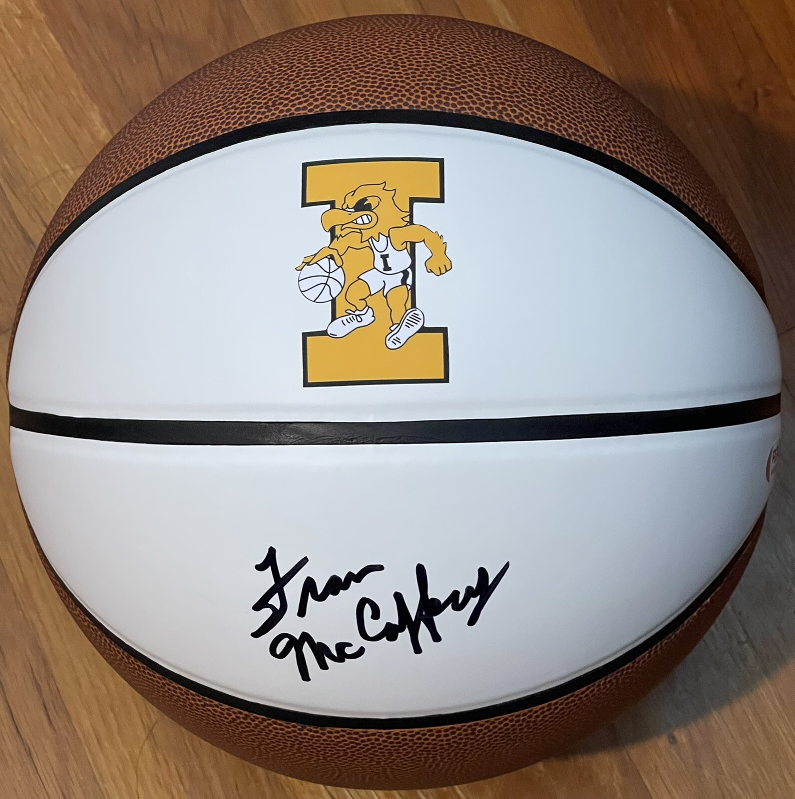 Fran McCaffery Signed Autographed Iowa Hawkeyes Logo Basketball PSA/DNA
