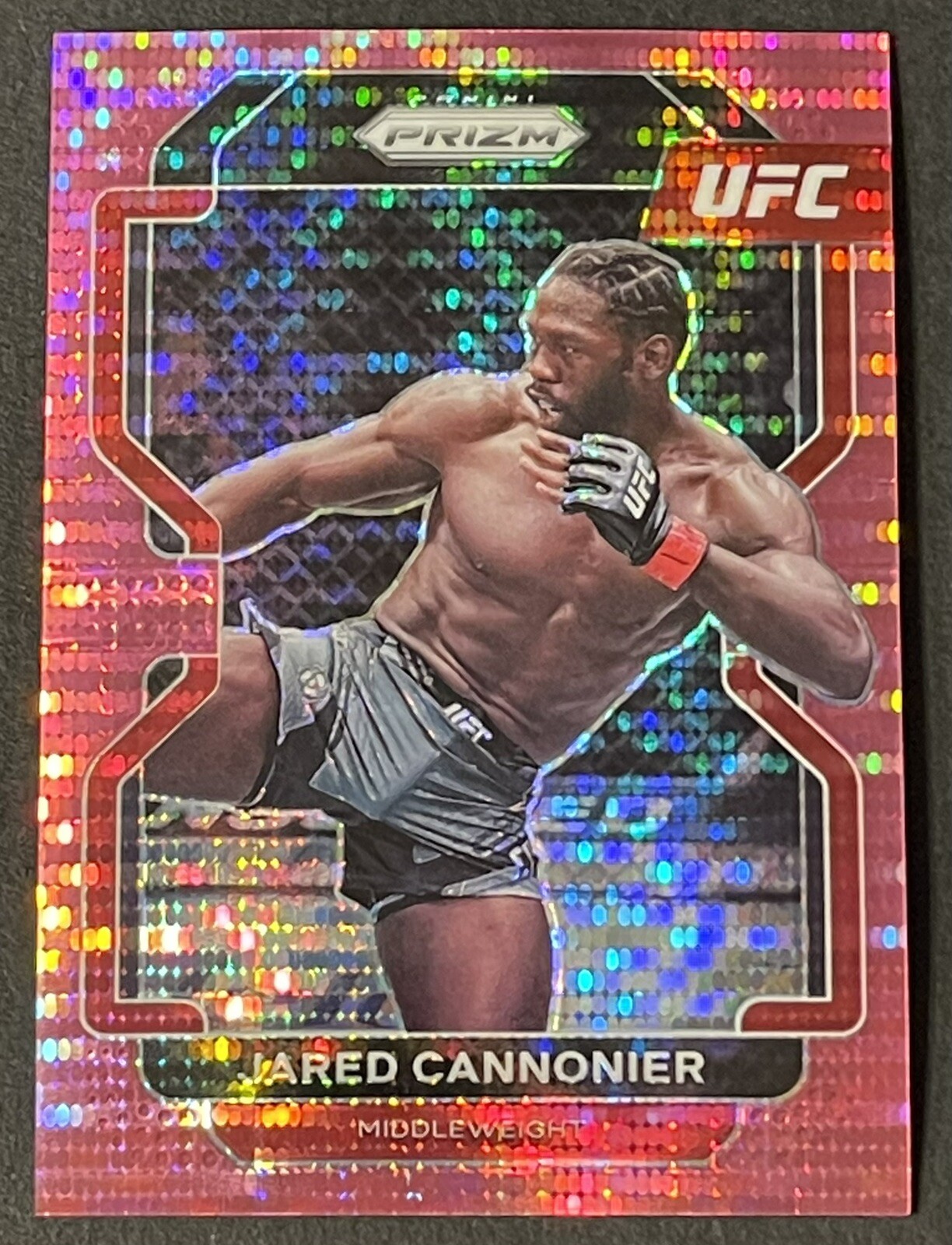 JARED CANNONIER - 2022 Panini Prizm UFC Pink Pulsar /42 SSP #155
