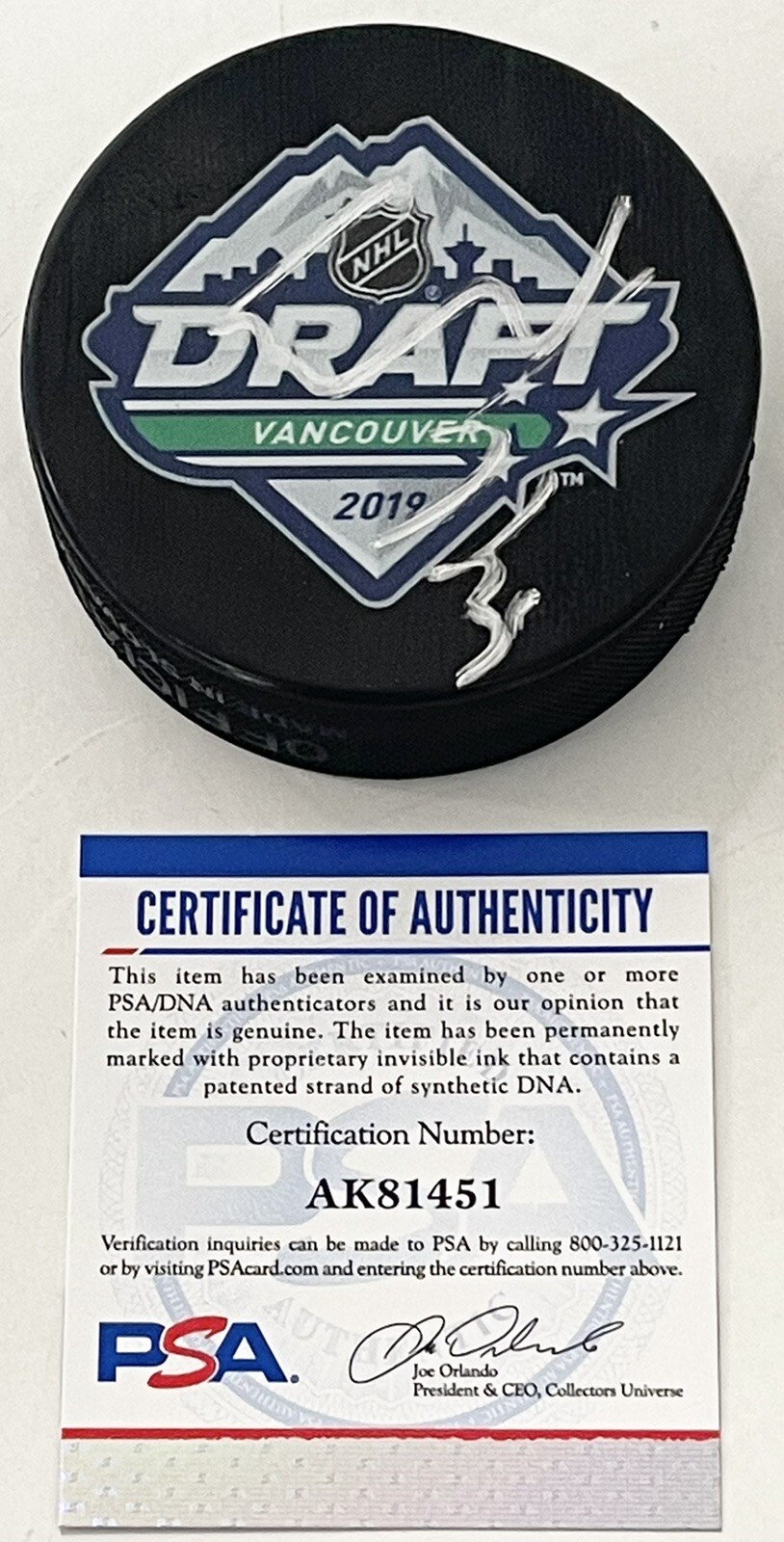 Spencer Knight Signed Autographed Florida Panthers Logo Puck PSA/DNA
