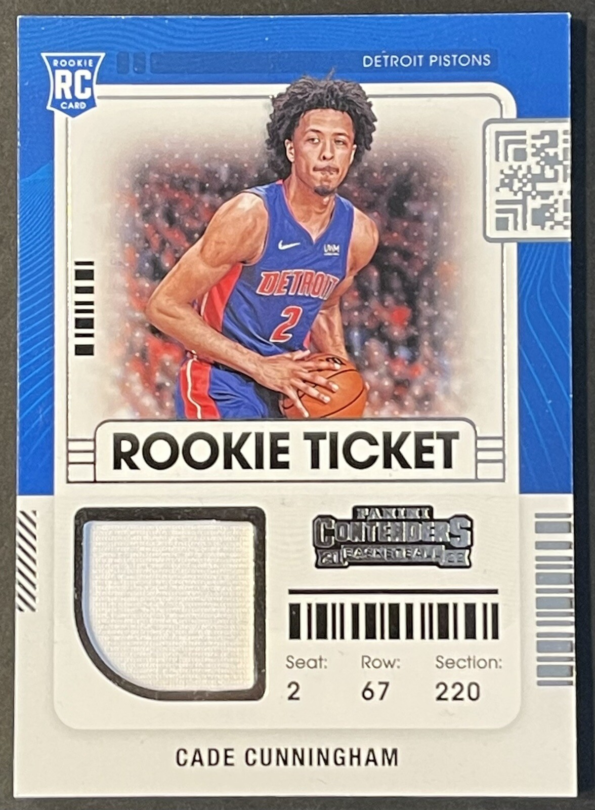 Cade Cunningham [2021-22 Panini Contenders] Rookie Ticket Patch #RTS-CCU Pistons

