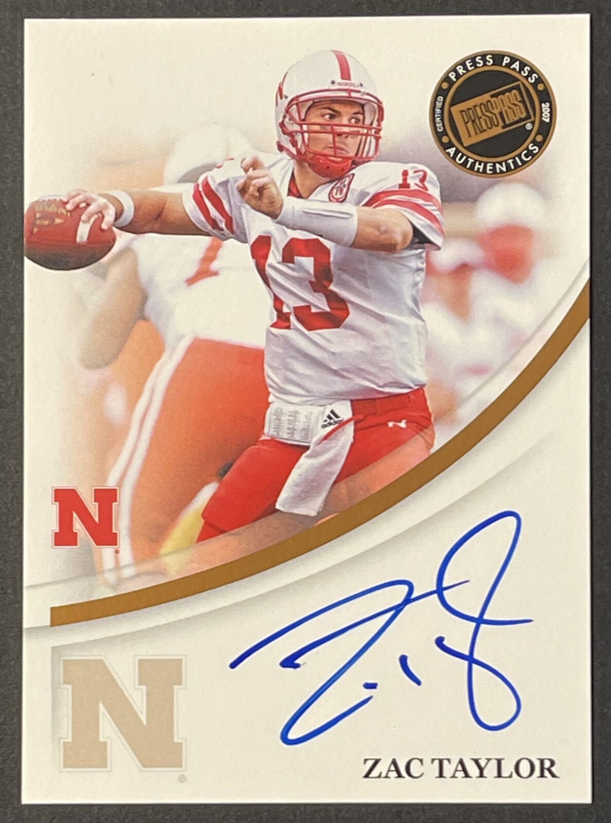 ZAC TAYLOR RC ON CARD AUTOGRAPH* 2007 CINCINNATI BENGALS ROOKIE FOOTBALL CARD COLLECTIBLE MEMORABILIA