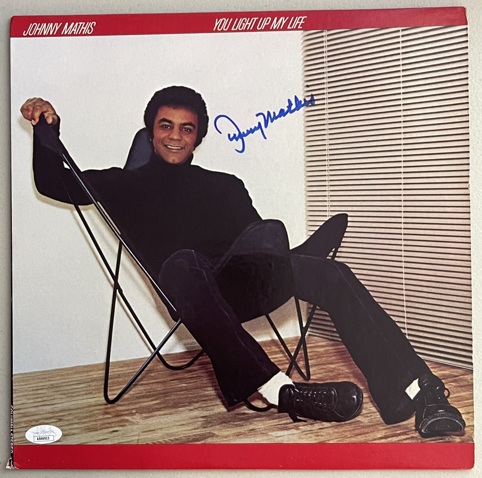 Johnny Mathis Signed Autographed Vinyl Record Album You Light Up My Life JSA
