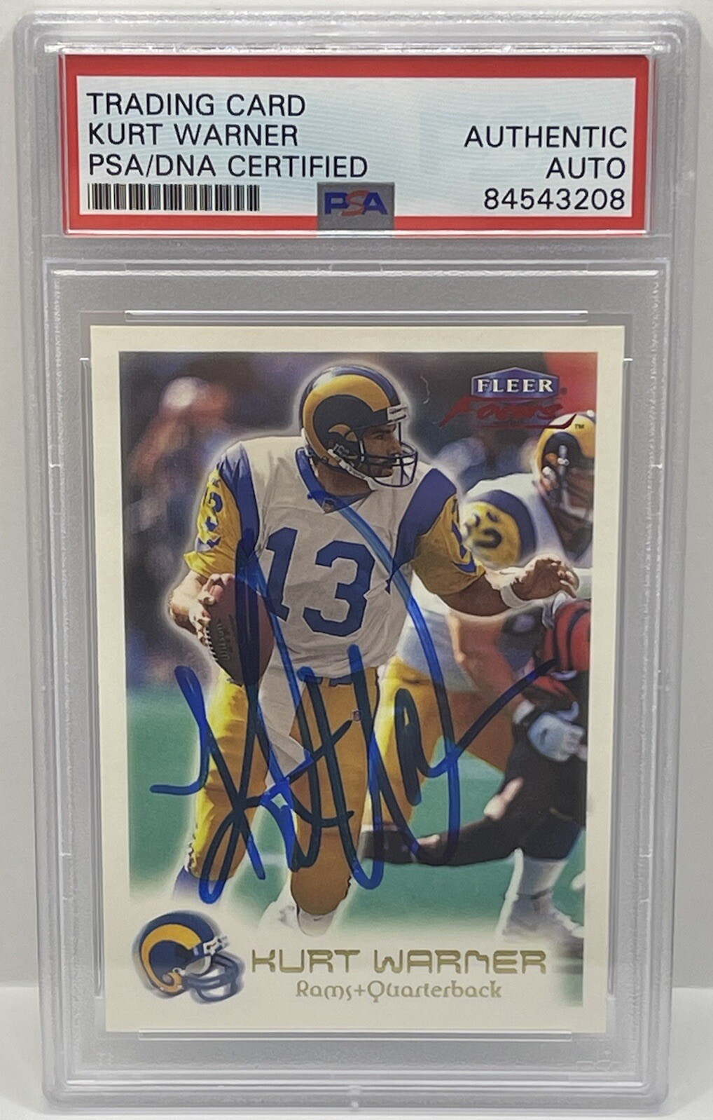 Kurt Warner 1999 Fleer Focus Signed Slabbed Rookie Card PSA/DNA Rams
