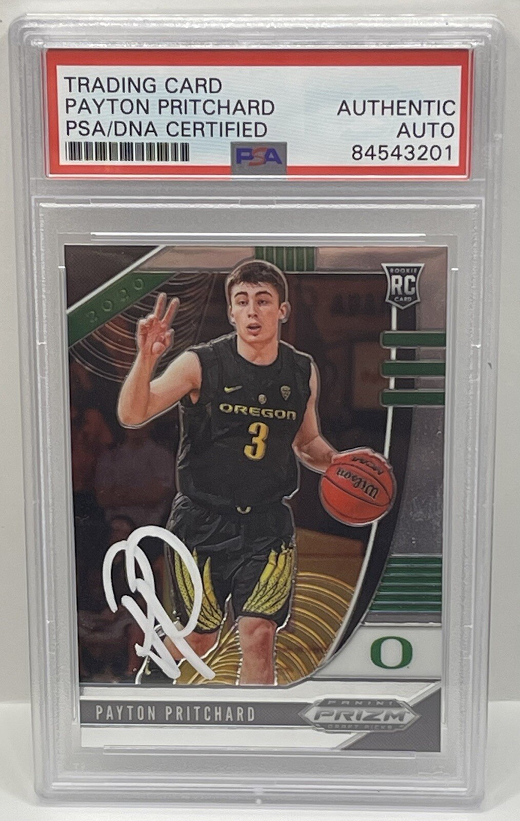 Payton Pritchard Signed 2020 Panini Prizm Rookie Card Celtics Slabbed PSA/DNA
