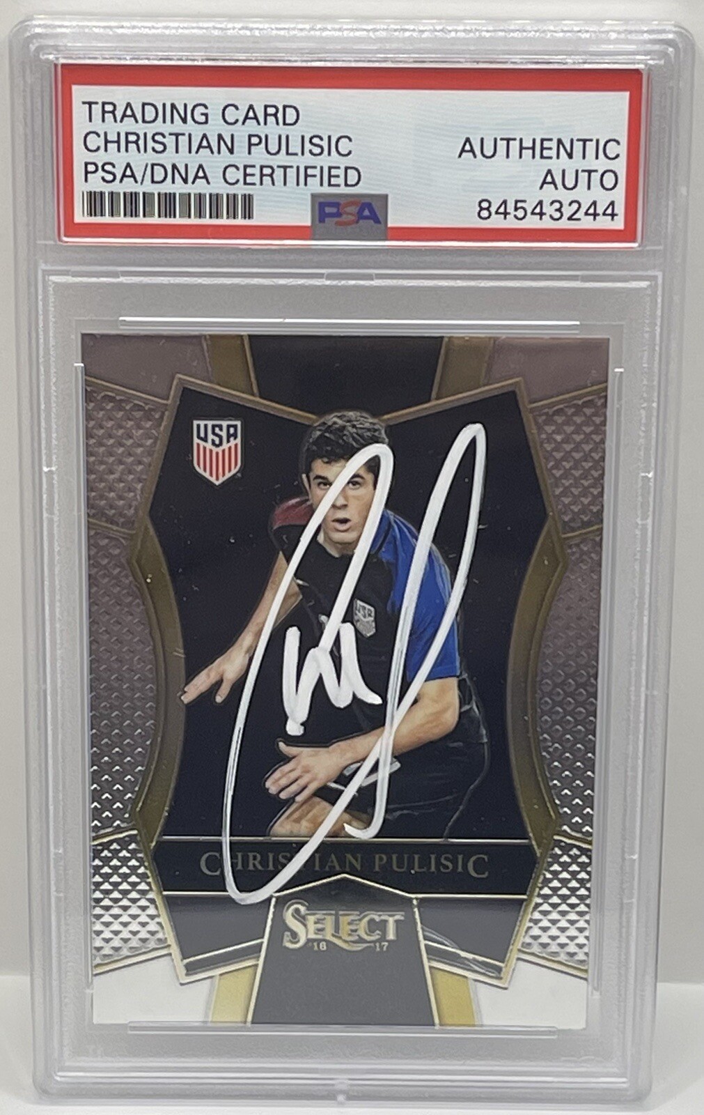 Christian Pulisic Signed 2016-17 Select Rookie Card USA Slabbed PSA/DNA
